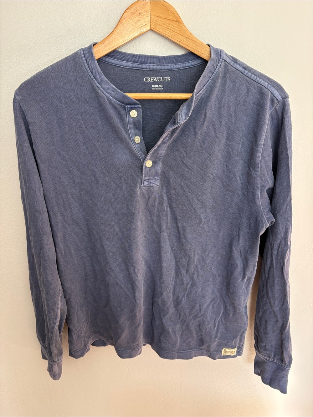 Crewcuts faded blue long-sleeve henley shirt